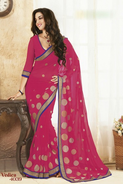 Pink Designer Georgette 1