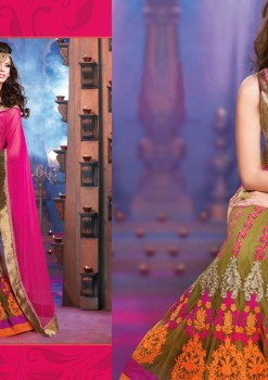 Magenta & Orange Alluring beautiful Designer Saree