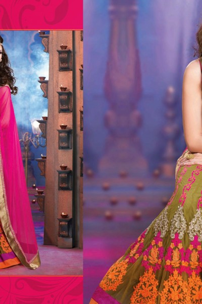 Magenta & Orange Alluring beautiful Designer Saree 1