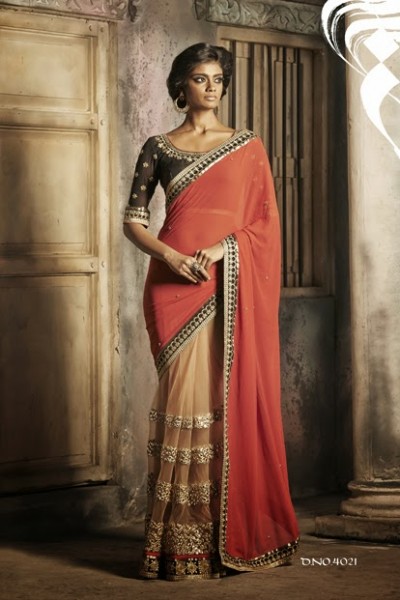 Elegance Bronze Couture Designer Saree 1