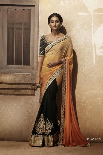 Elegance Bronze Couture Designer Saree 1