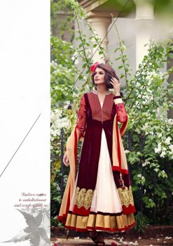 Burgundy Charming Diva Long Anarkali Designer Party-Wear