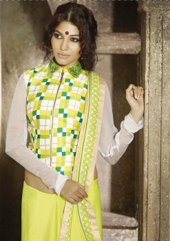 Lime Green Most Elegant Designer Saree