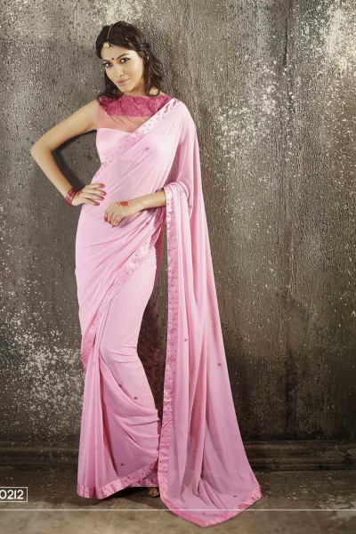 Pink Most Elegant Designer Saree 1