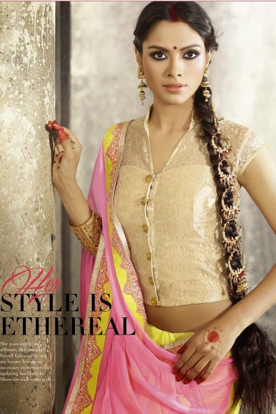 Yellow & Pink Most Elegant Designer Saree