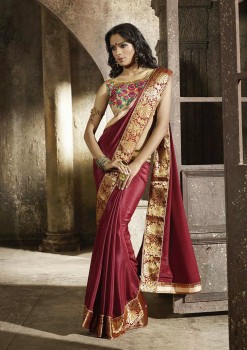 Maroon Most Elegant Designer Saree