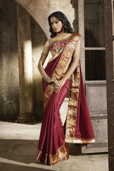 Maroon Most Elegant Designer Saree