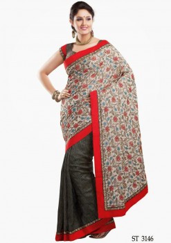 Orchid Premium Dupion Designer Silk Saree