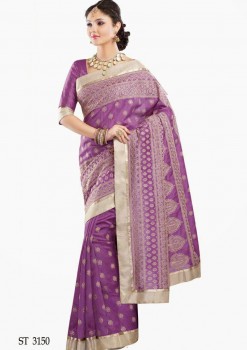 Orchid Premium Dupion Designer Silk Saree