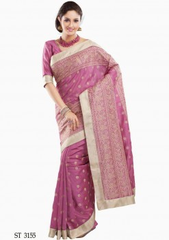 Orchid Premium Dupion Designer Silk Saree