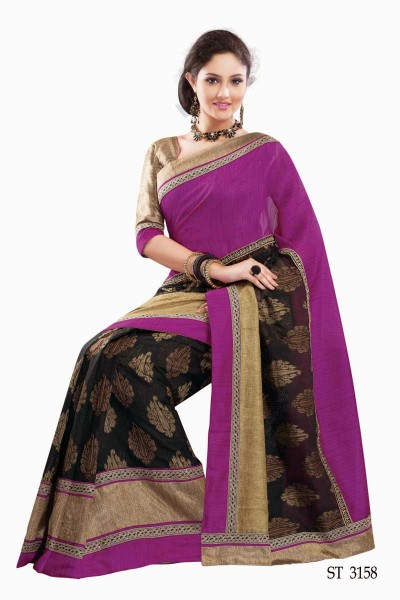 Orchid Premium Dupion Designer Silk Saree 1