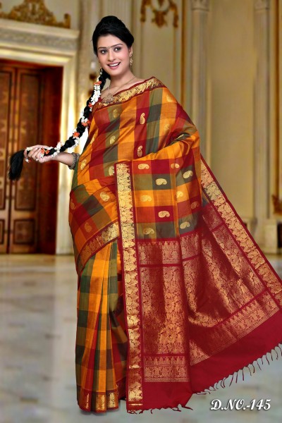  Pure Silk Cotton Designer Saree 1