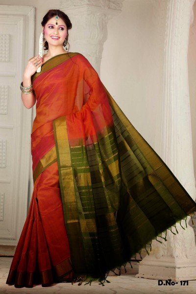  Pure Silk Cotton Designer Saree 1