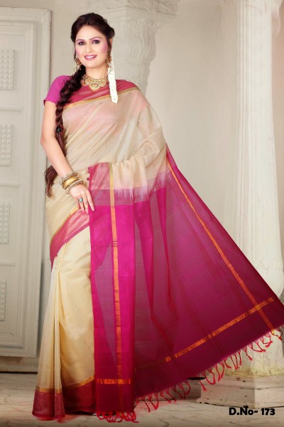  Pure Silk Cotton Designer Saree 1