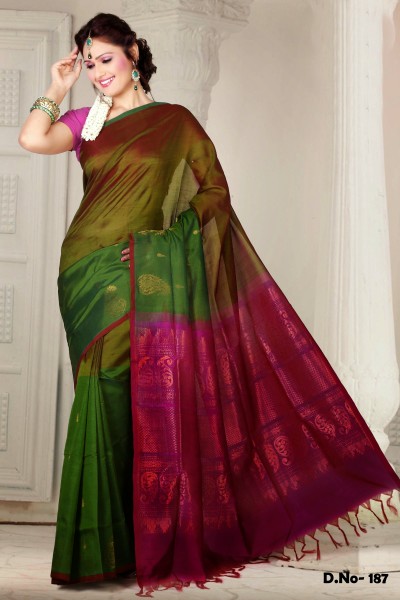  Pure Silk Cotton Designer Saree 1