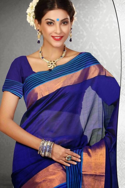 Royal Blue Pure Silk Cotton Saree