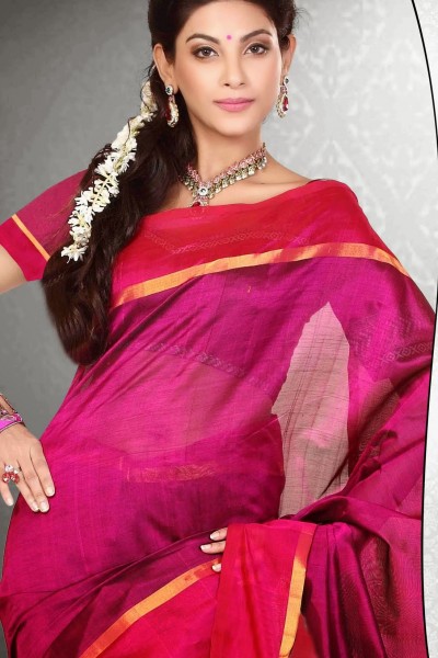 Purple Pure Silk Cotton Saree